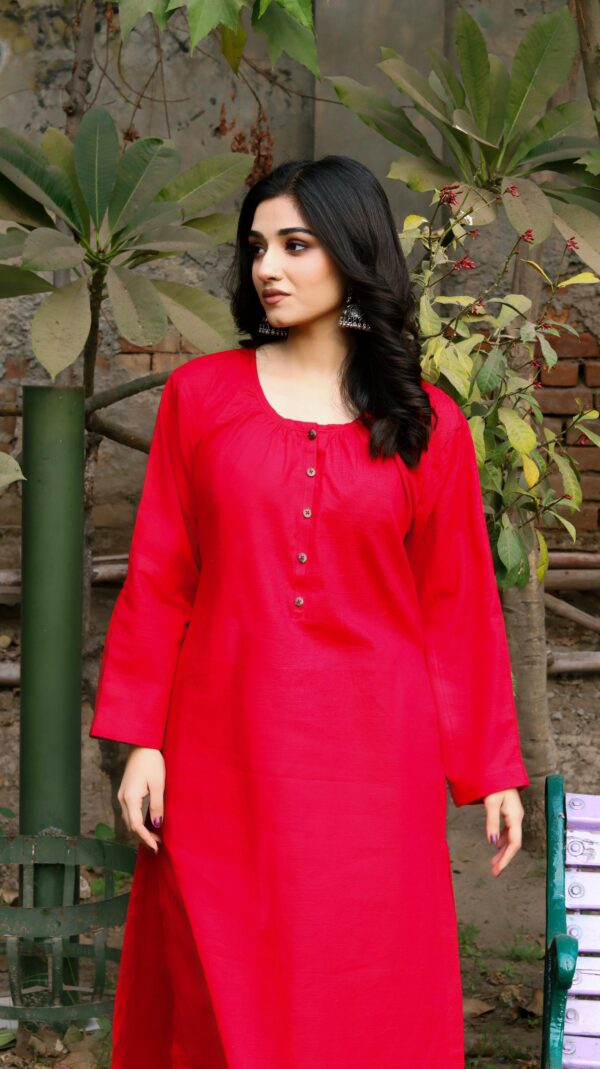 Red Khaddar Suit - Perfect Winter Wear